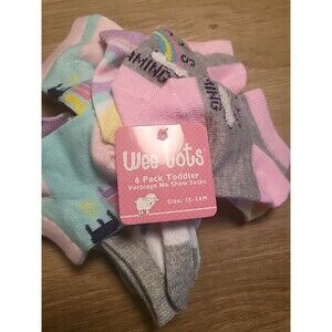 NEW Wee Tots 6 pack infants socks 0-12m.  PINK RAINBOWS